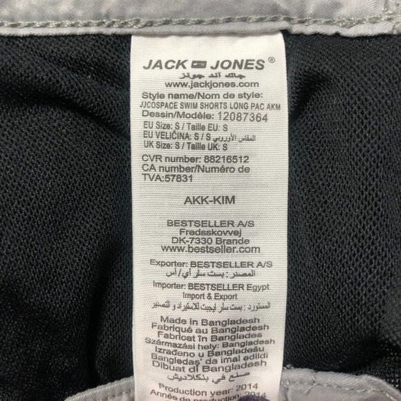 Jack & Jones Grey & Black Board Shorts Size Small - Picture 4 of 9